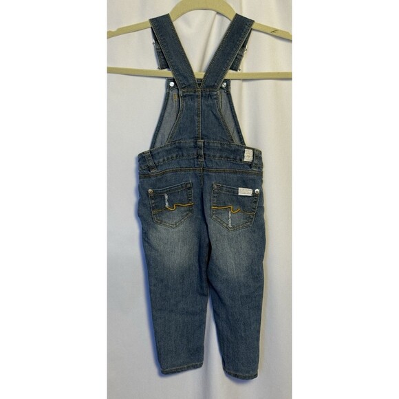 Seven For All Mankind Bib Overalls Girls Size 2 T Distressed Pants - Picture 2 of 9